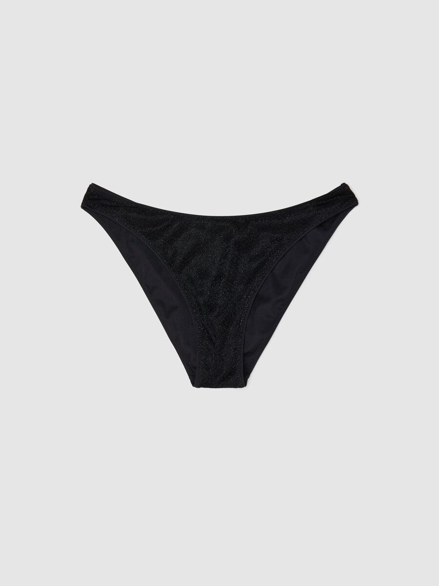 Women’s briefs in black metallic blended fibre with elastic waistband_0