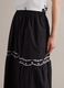 Long blue pure cotton skirt with embroidery_3