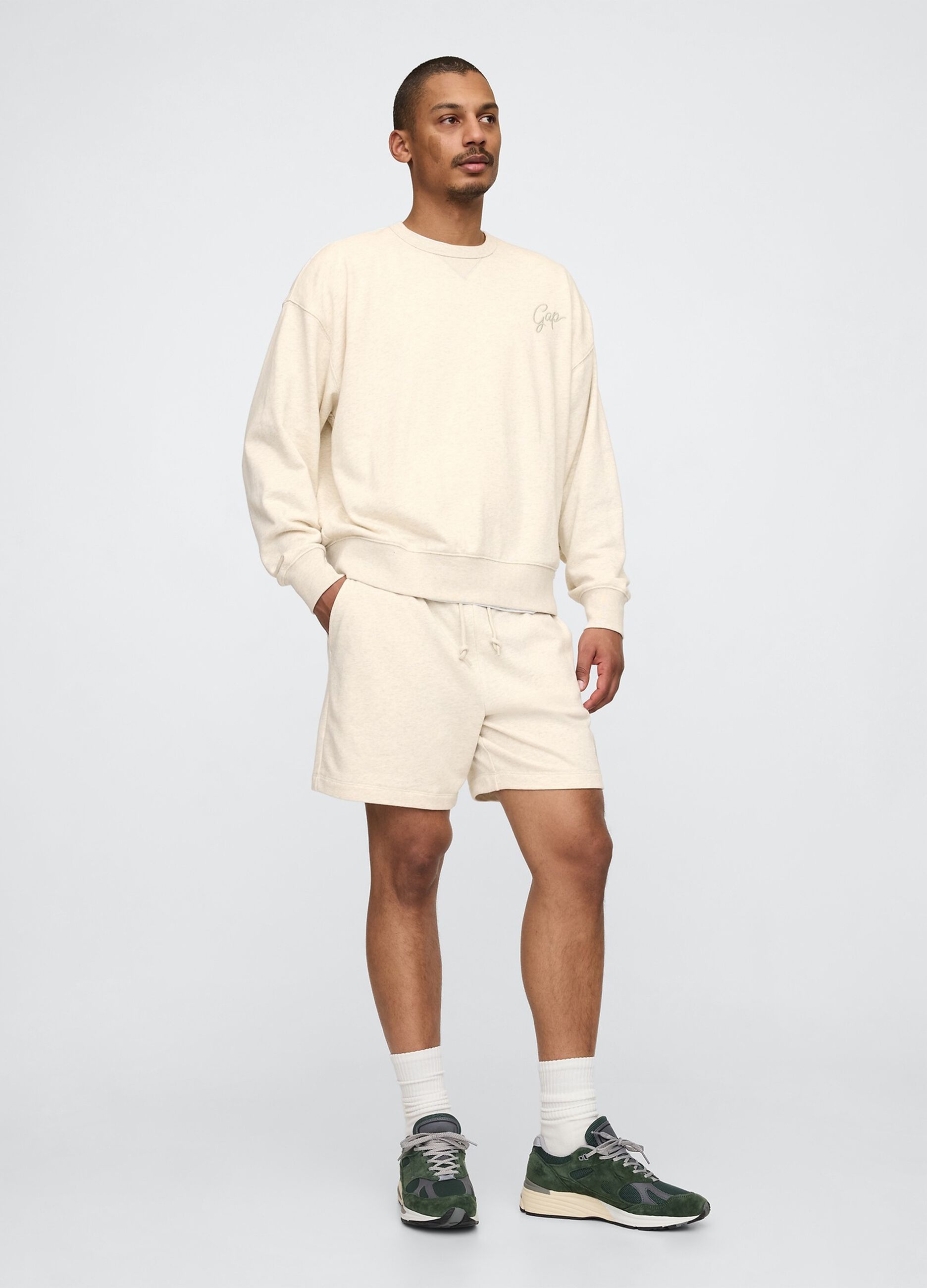 Beige cotton blend shorts from Gap