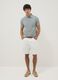 Grey short-sleeved polo shirt in pure cotton_1