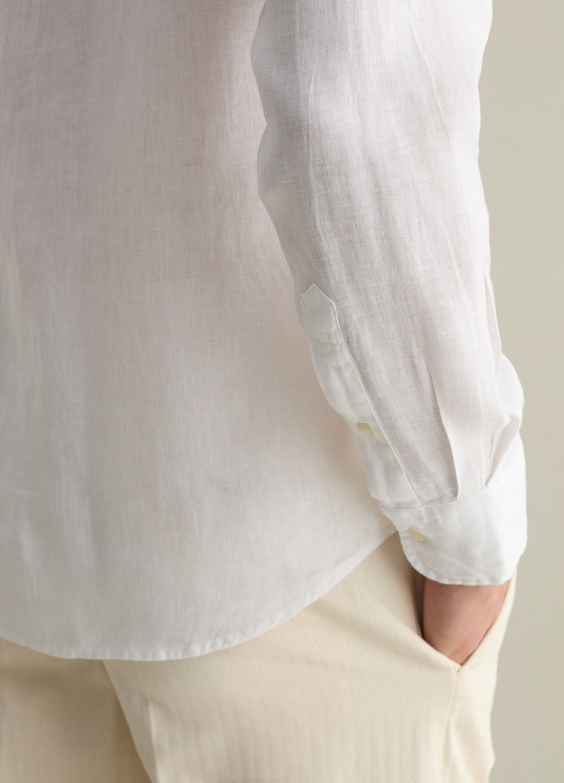 Camicia regular fit in lino