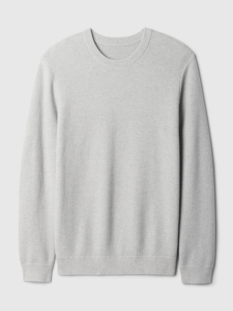 Cotton pullover with waffle weave_4