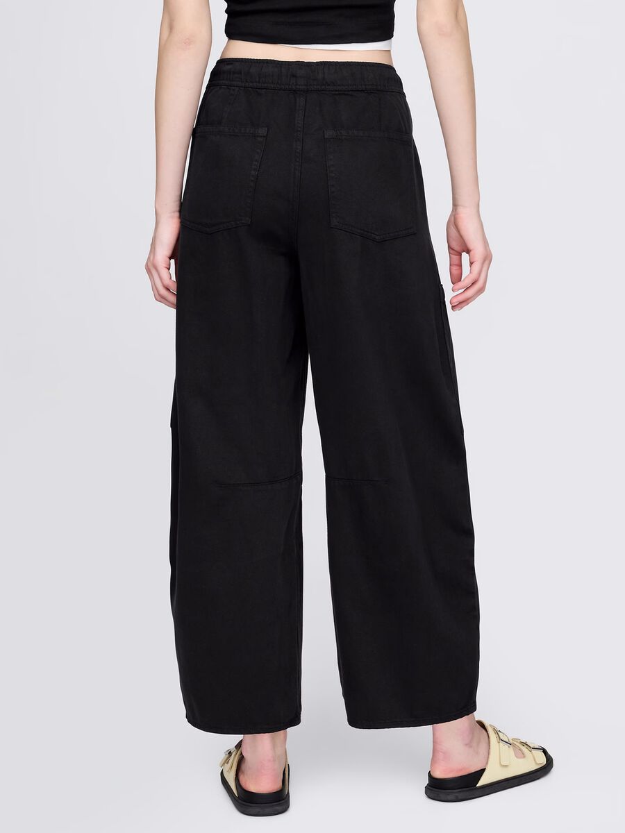Pantaloni cargo neri in cotone e Lyocell_2