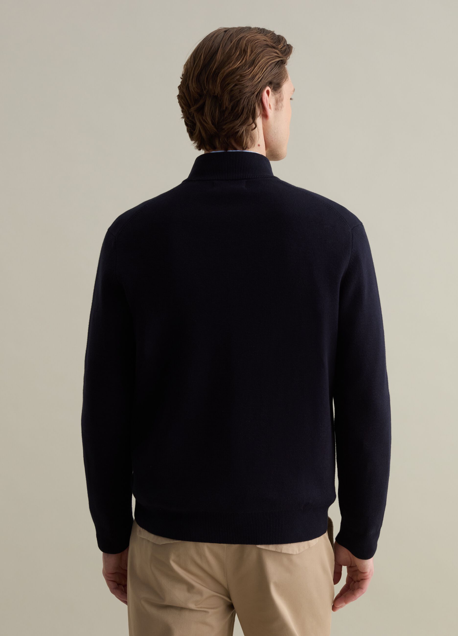 Cardigan full-zip a collo alto