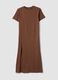 Abito midi marrone in cotone elasticizzato_4