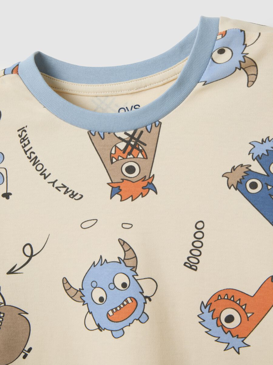 Children's beige pure cotton pyjamas regular fit_2