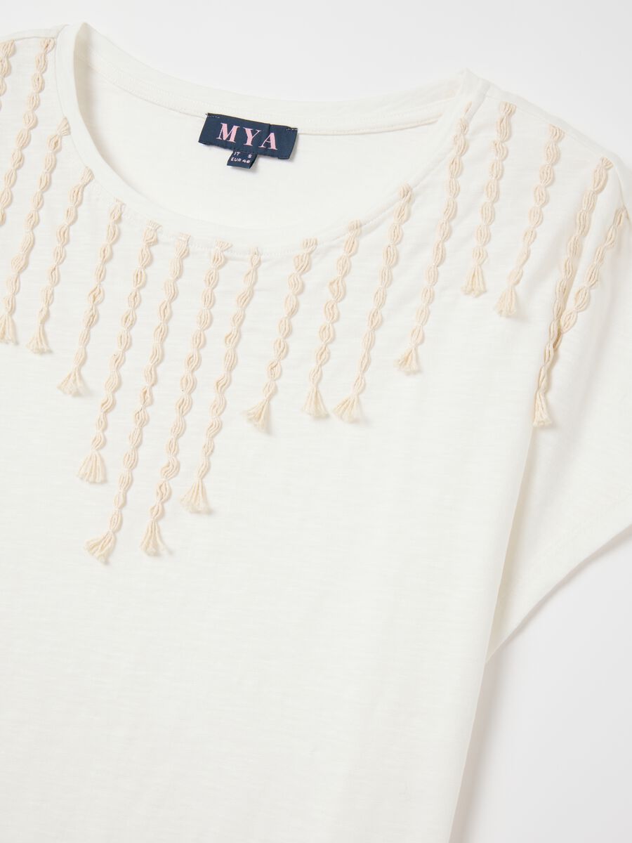 Women’s T-shirt in white 100% cotton with regular fit_5