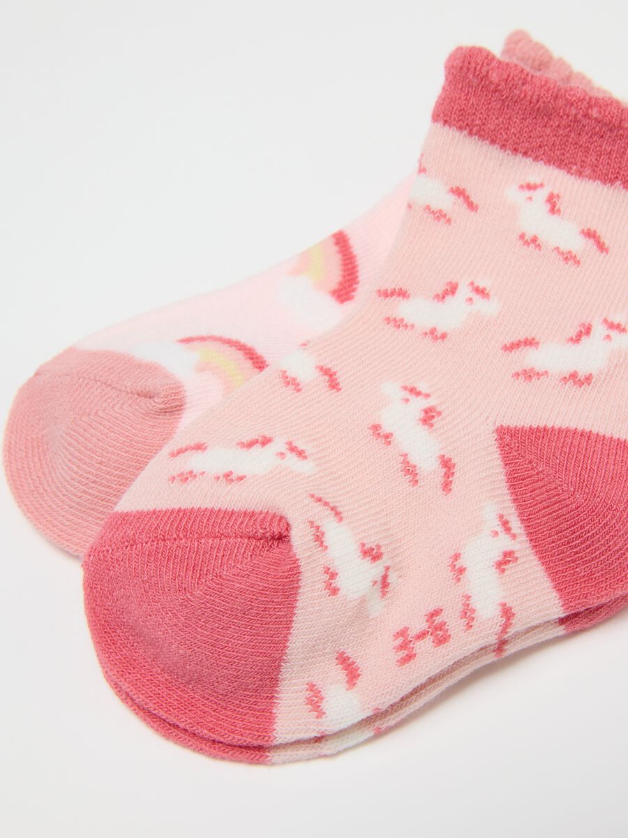 Multipack of pink stretchy cotton baby girl socks_1