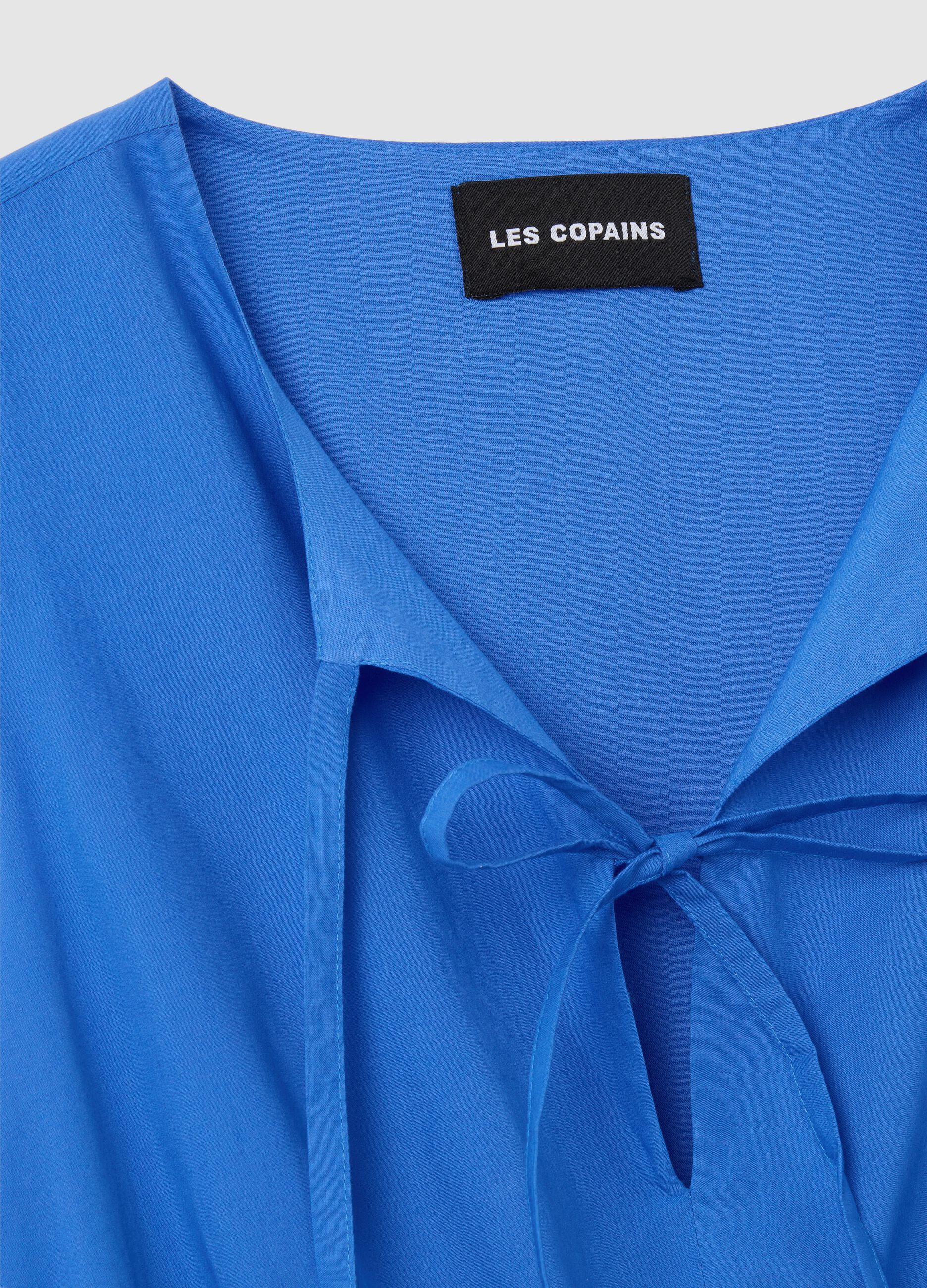 Abito lungo da donna in puro cotone blu regular fit