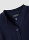 Blue cotton-blend crew-neck cardigan, regular fit, for girls_3