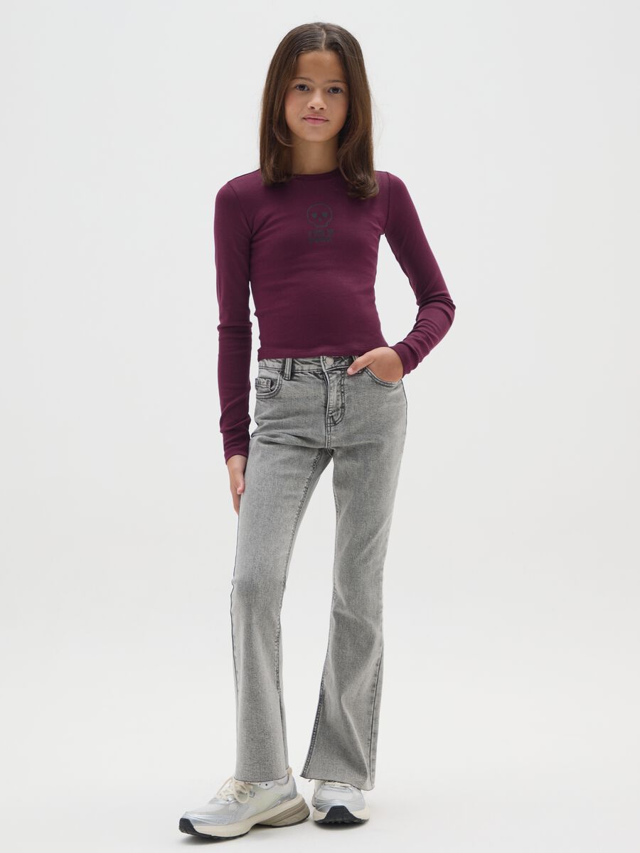 Jeans grigi flare elasticizzati_0