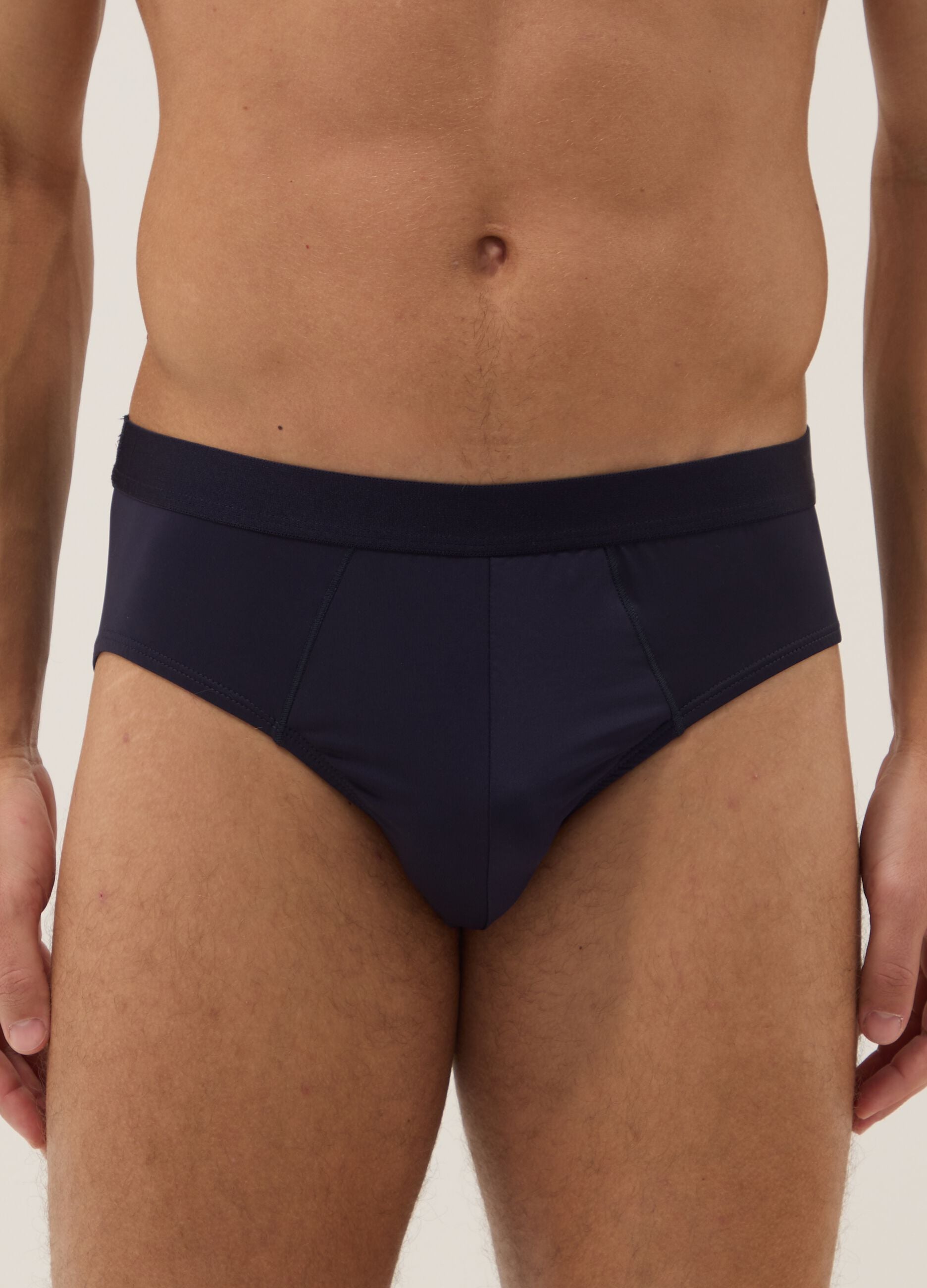 3-pack blue stretch-fabric briefs