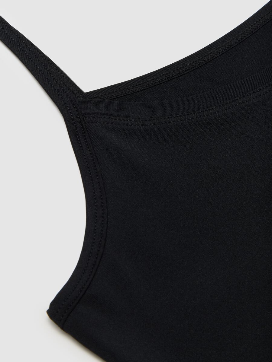 Black stretch fabric top regular fit_1