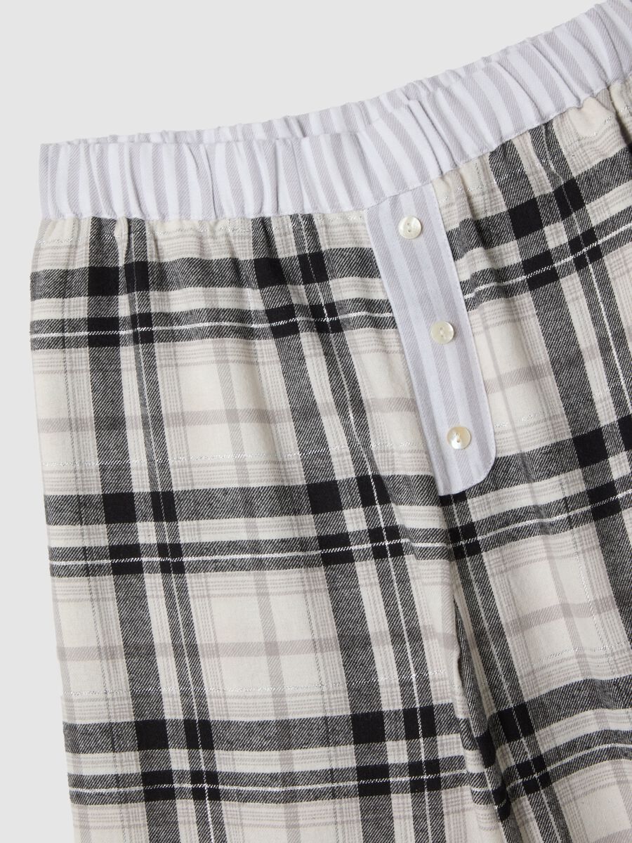 Grey checked flannel pyjama trousers_1
