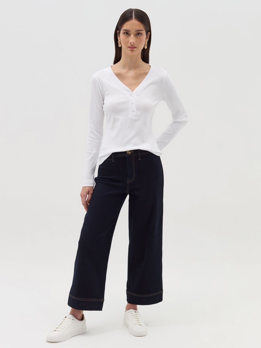 T-shirt maniche lunghe scollo serafino_1