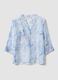Blue floral lyocell-blend blouse_0