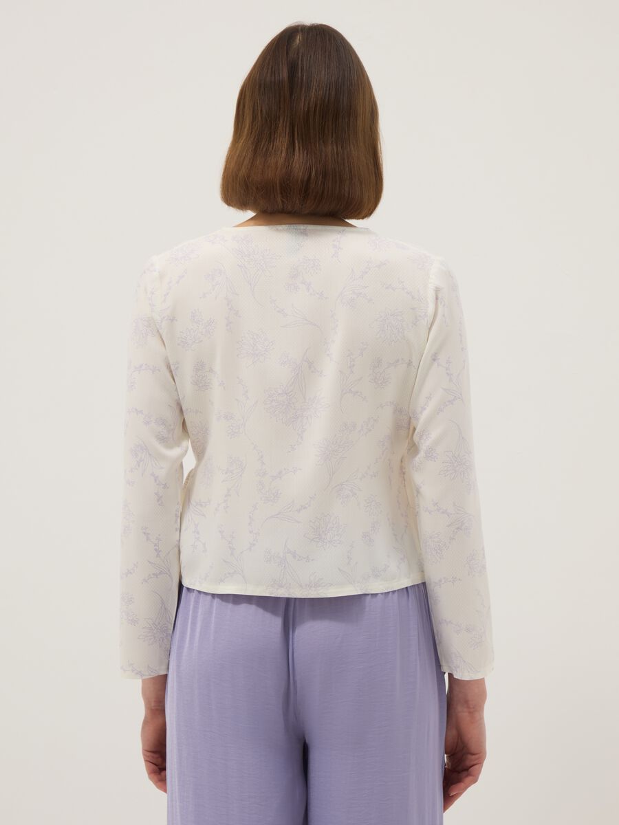 Top pigiama bianco in pura viscosa con chiusura laterale a nodo_2