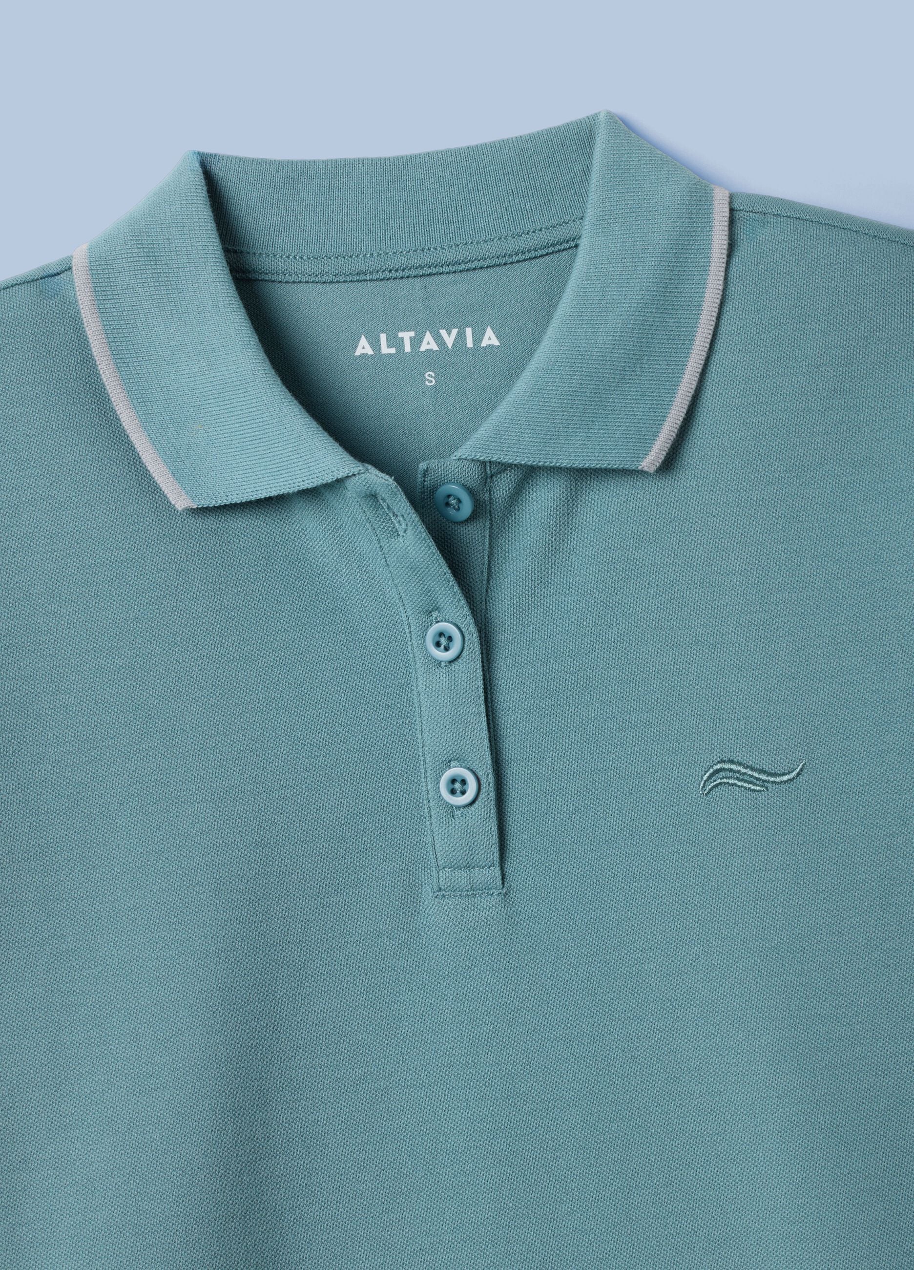 ALTAVIA SAILING green stretch cotton polo shirt