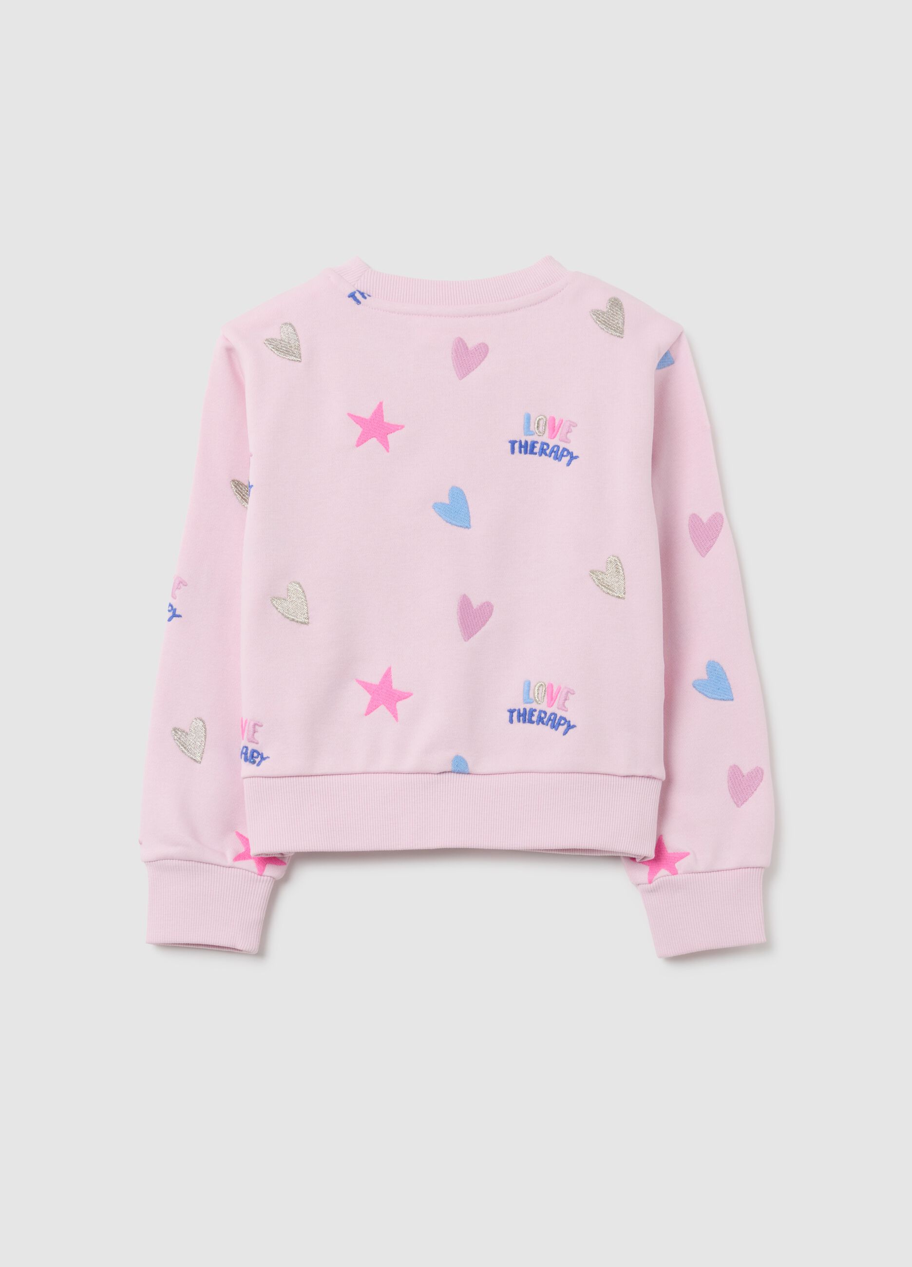 Girls' pink cotton-blend sweatshirt regular fit