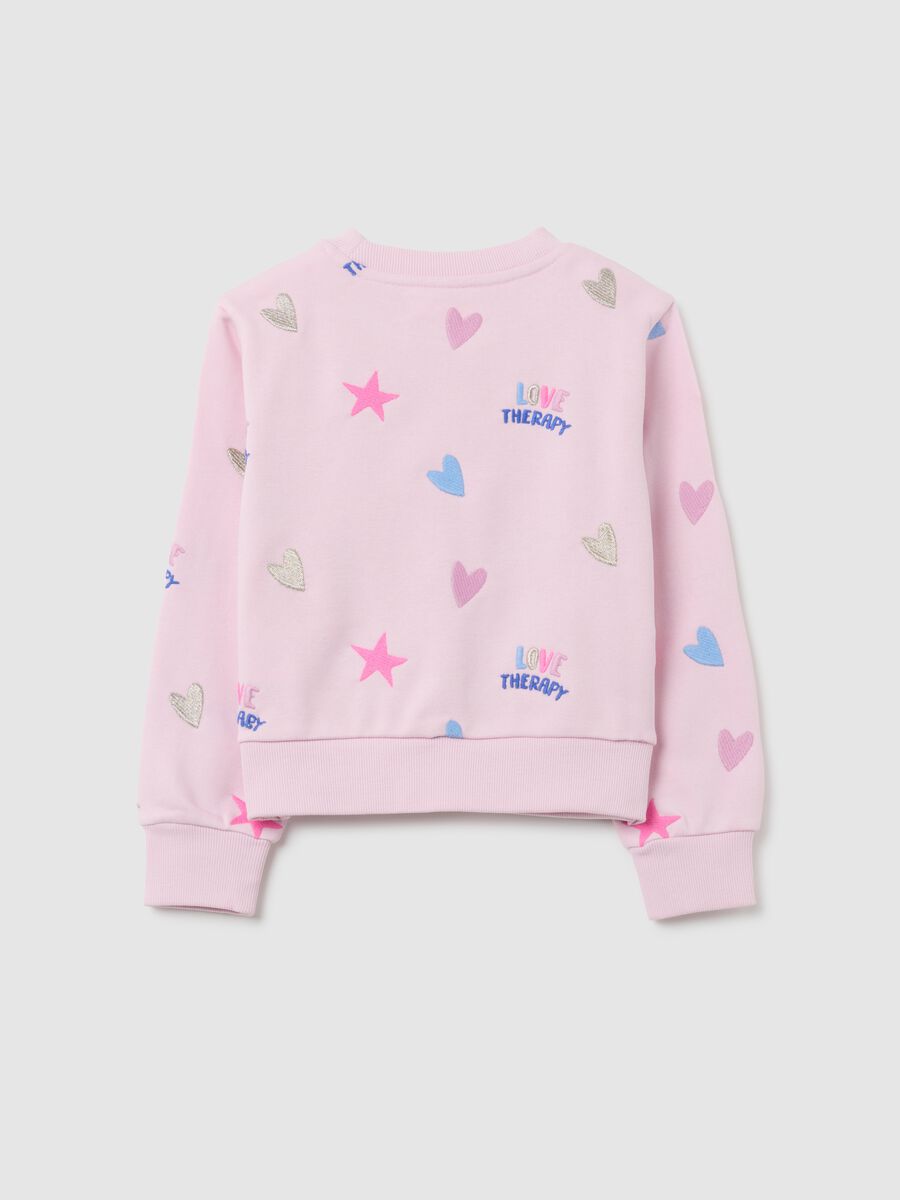 Girls' pink cotton-blend sweatshirt regular fit_1
