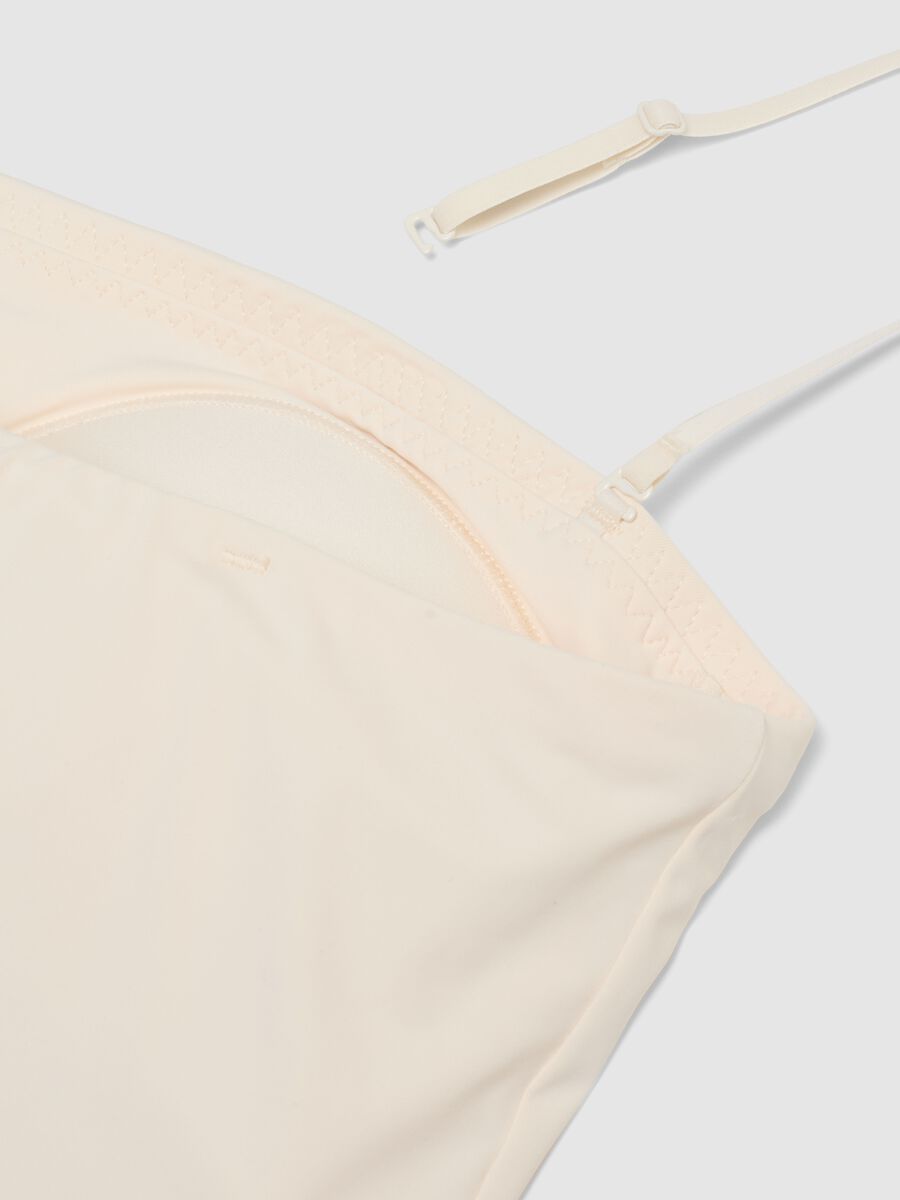 Beige regular fit camisole with square neckline_5