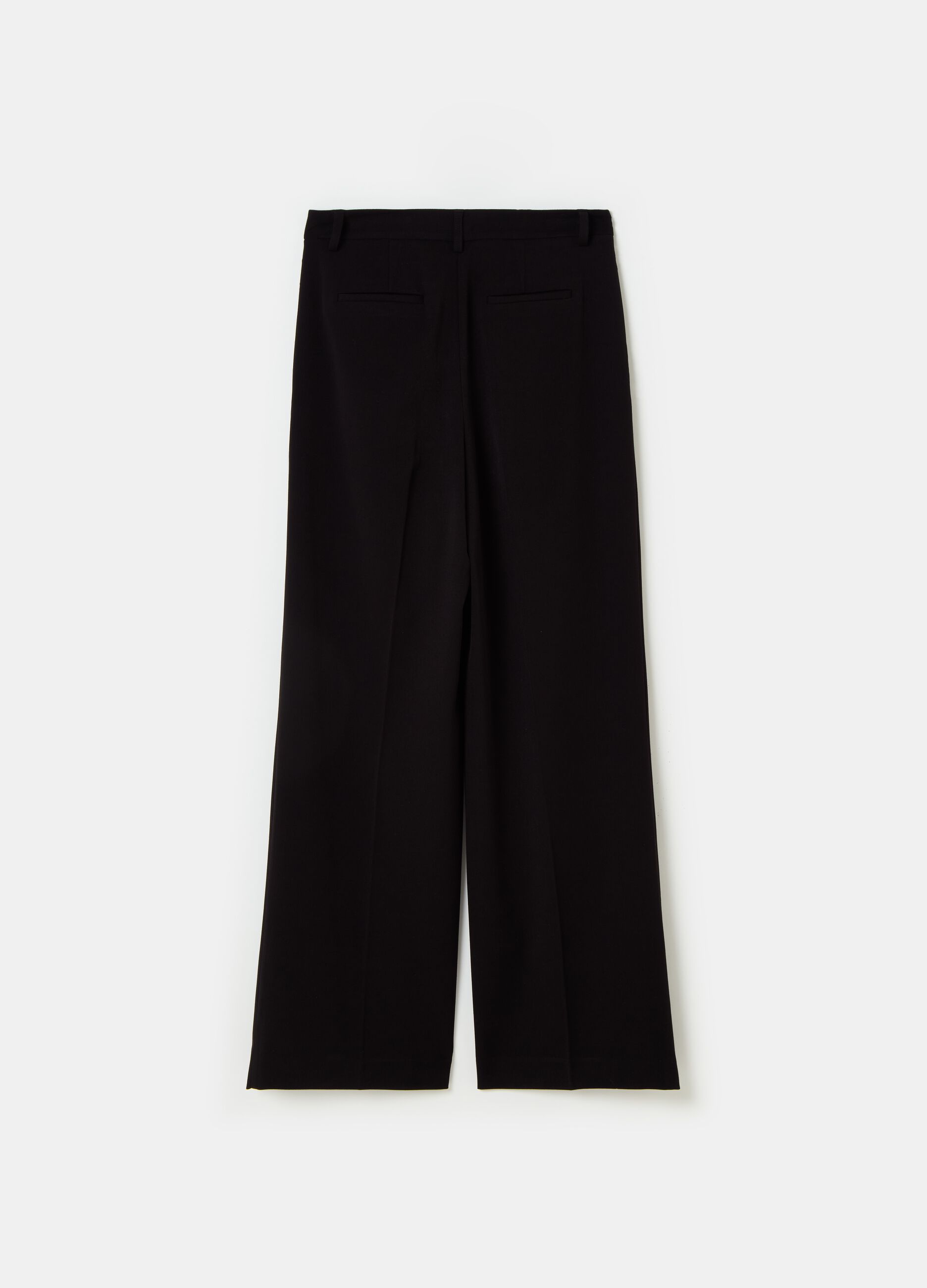 Pantaloni ampi in poliviscosa elasticizzata PIOMBO
