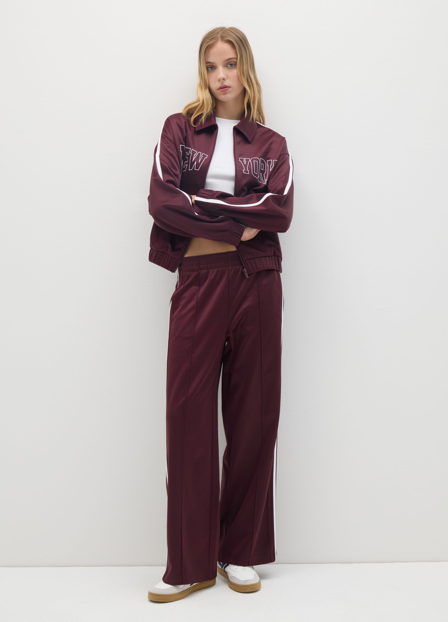 Pantaloni in misto cotone rossi relaxed fit