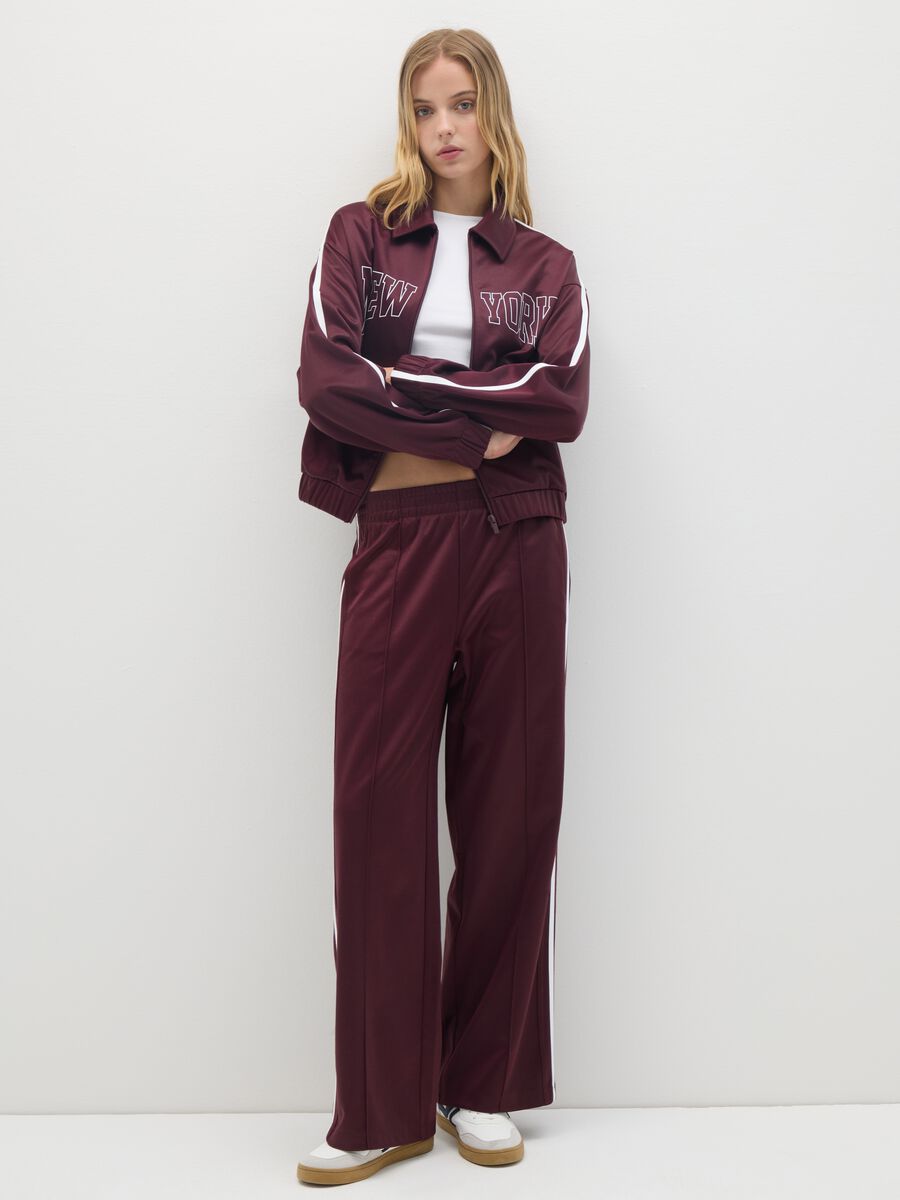 Pantaloni in misto cotone rossi relaxed fit_0
