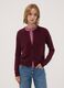 Cardigan viola girocollo regular fit con bottoni_2