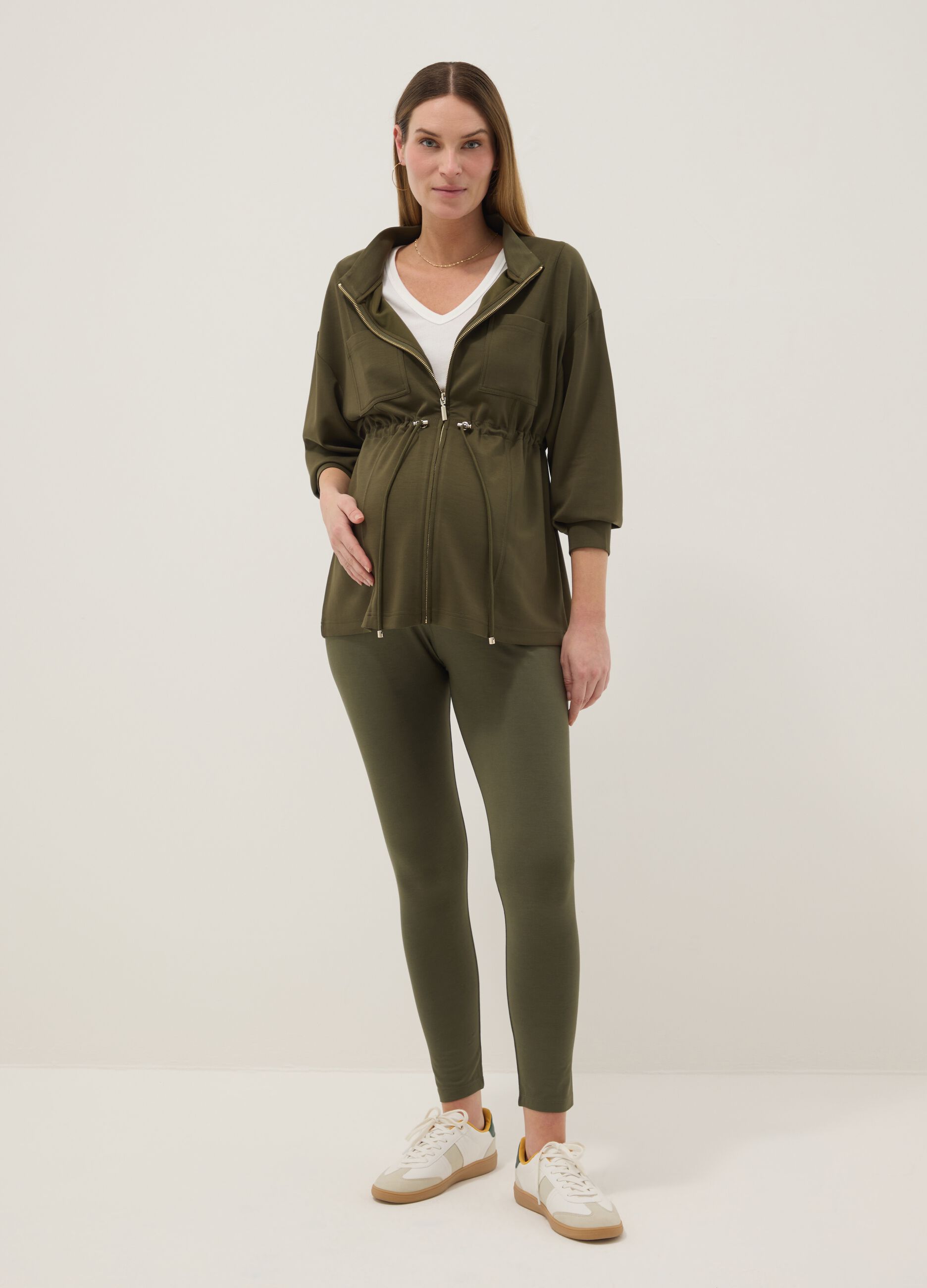 Green relaxed fit maternity sweatshirt in stretch modal blend