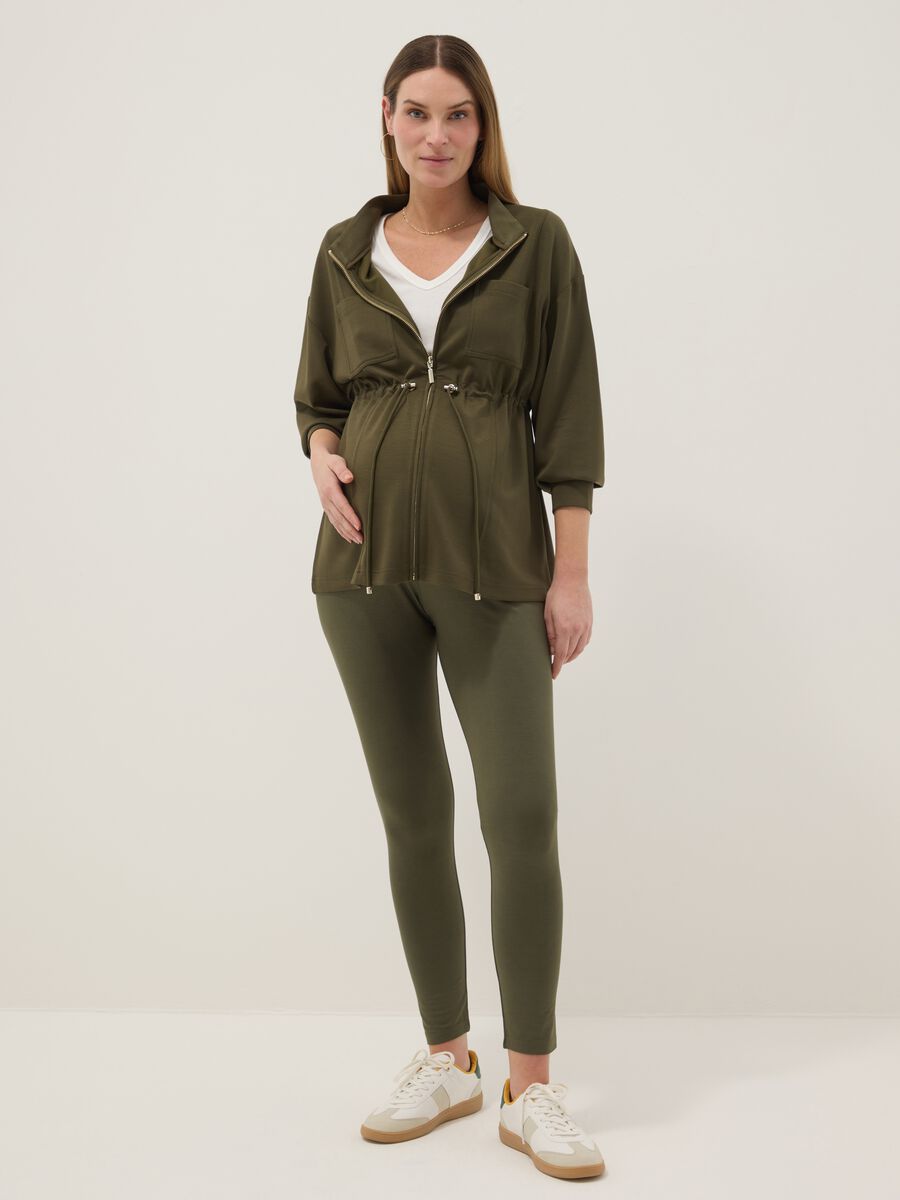 Green relaxed fit maternity sweatshirt in stretch modal blend_0
