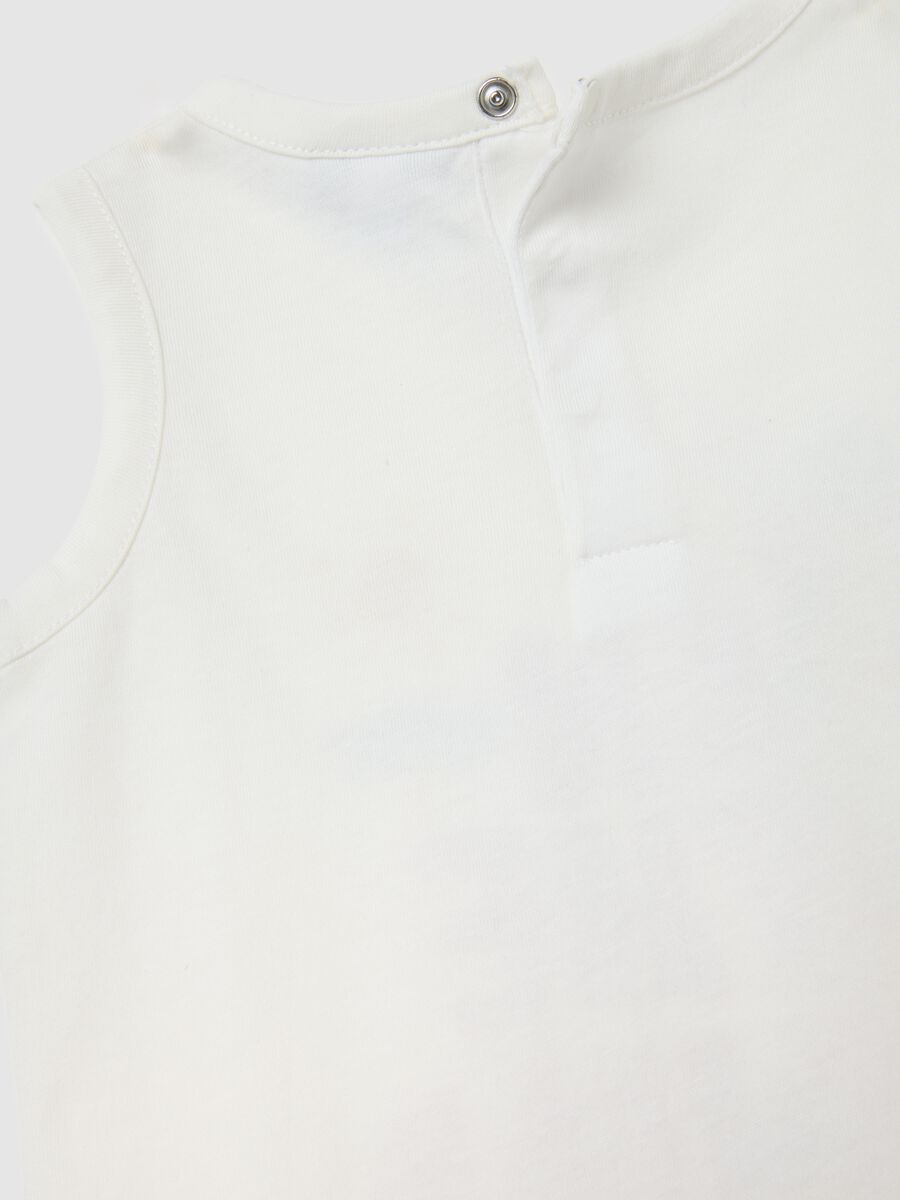 Children's set in pure white and orange cotton regular fit_2