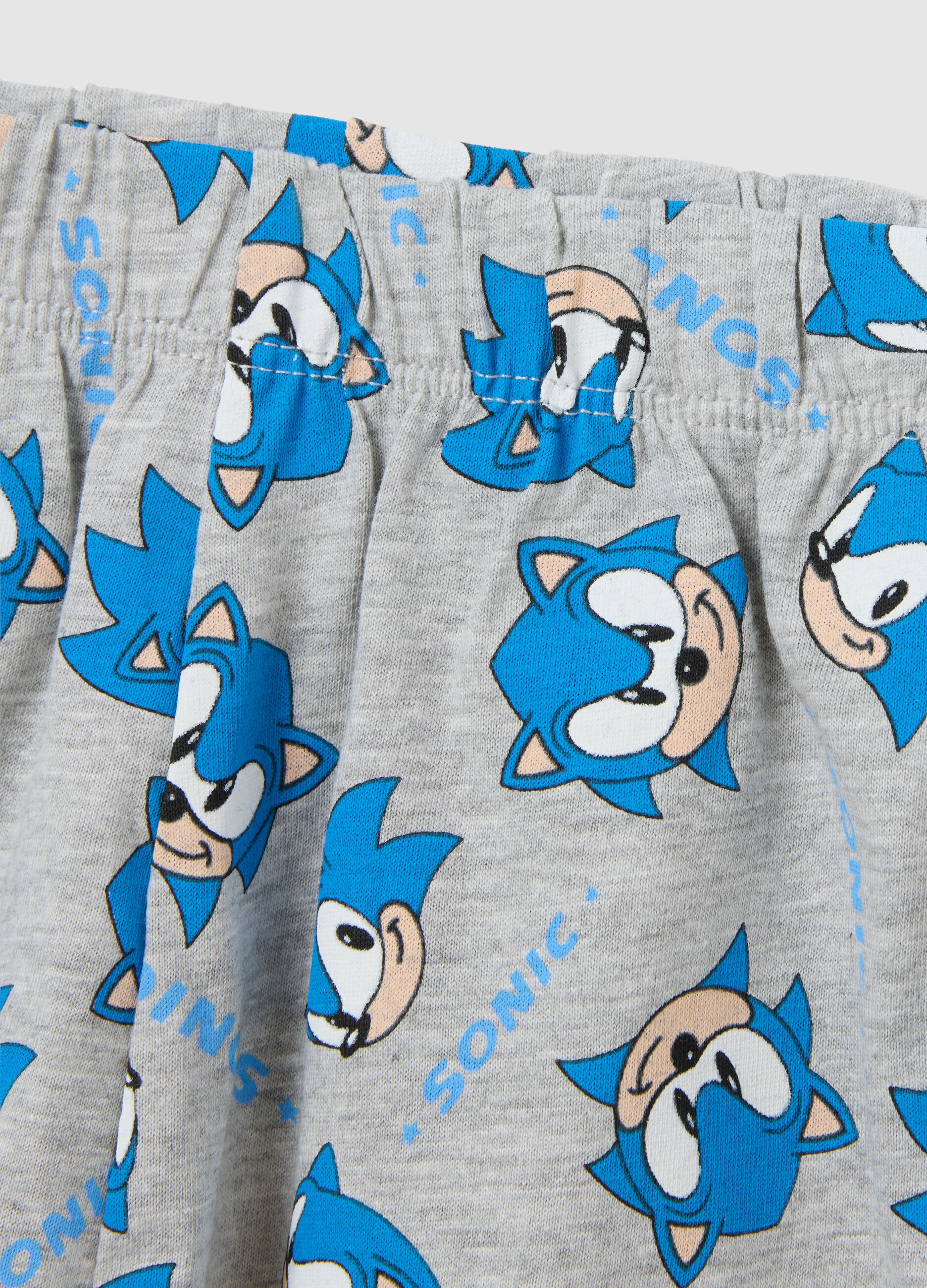 Completo da bambino in cotone multicolor regular fit con stampa Sonic