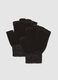 Black stretch fabric fingerless gloves_0