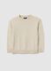 Beige regular fit cotton jumper for children_0