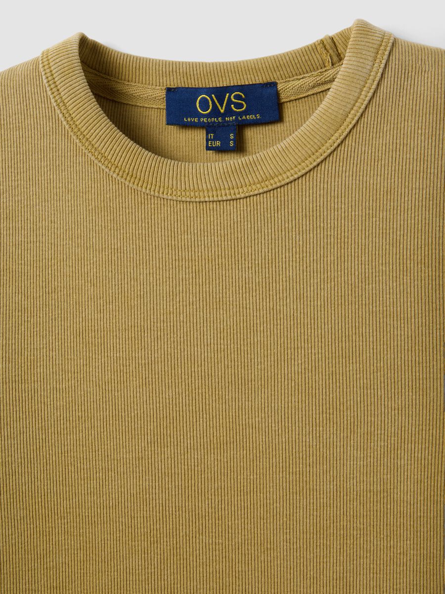 Fitted Yellow Stretch Cotton T-shirt_5