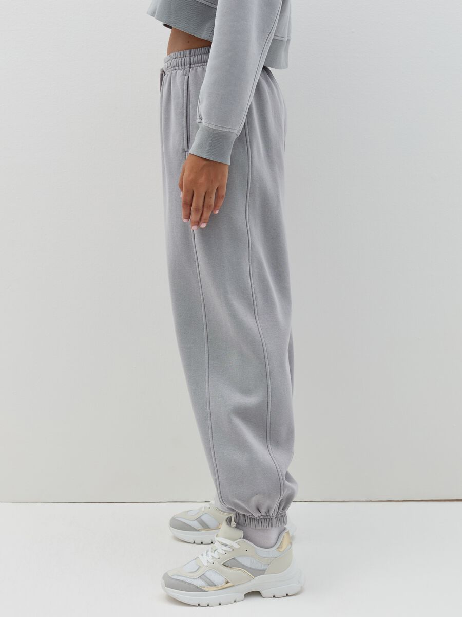 Fleece joggers with drawstring_3