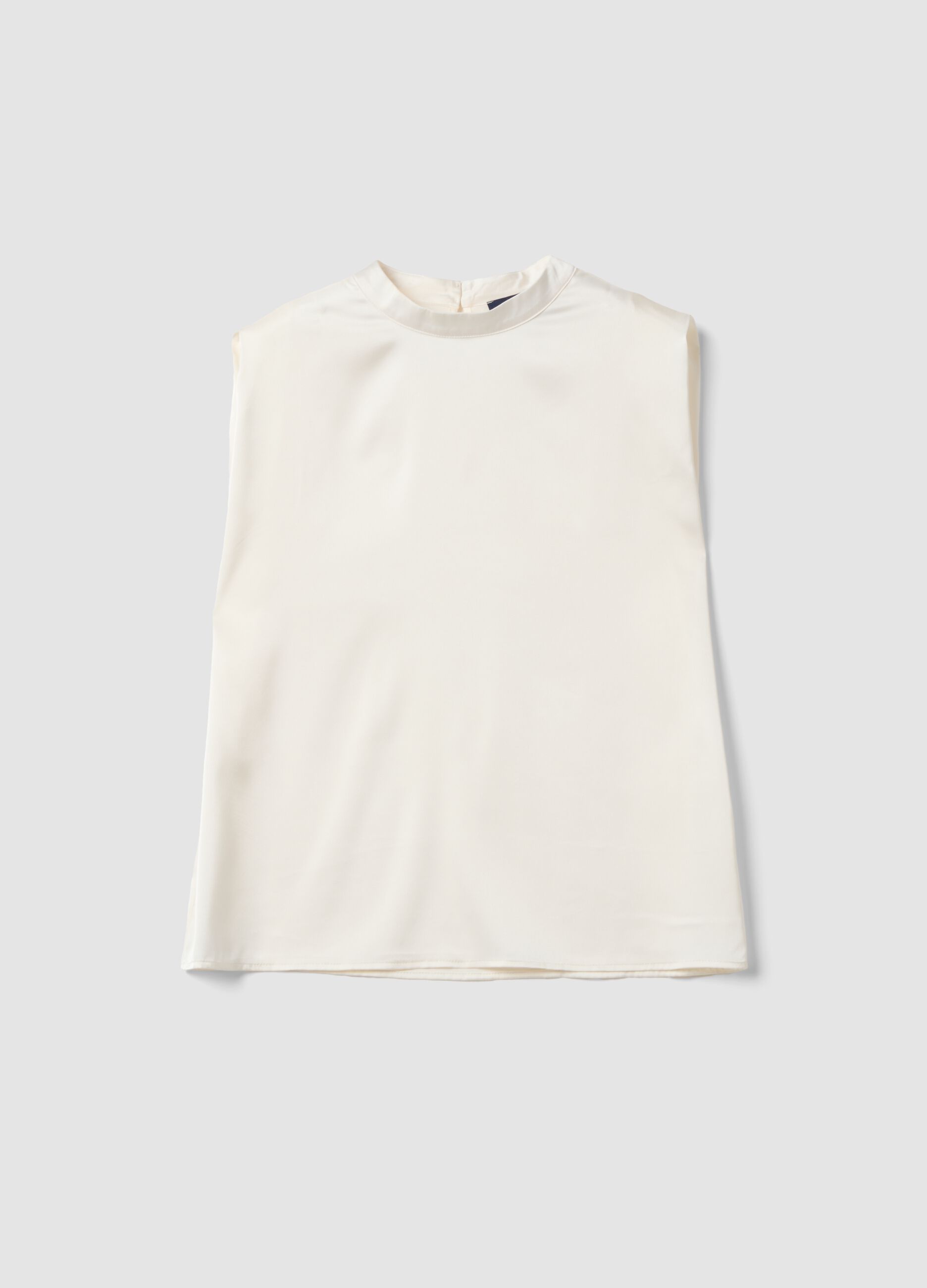 White stretch high-neck top