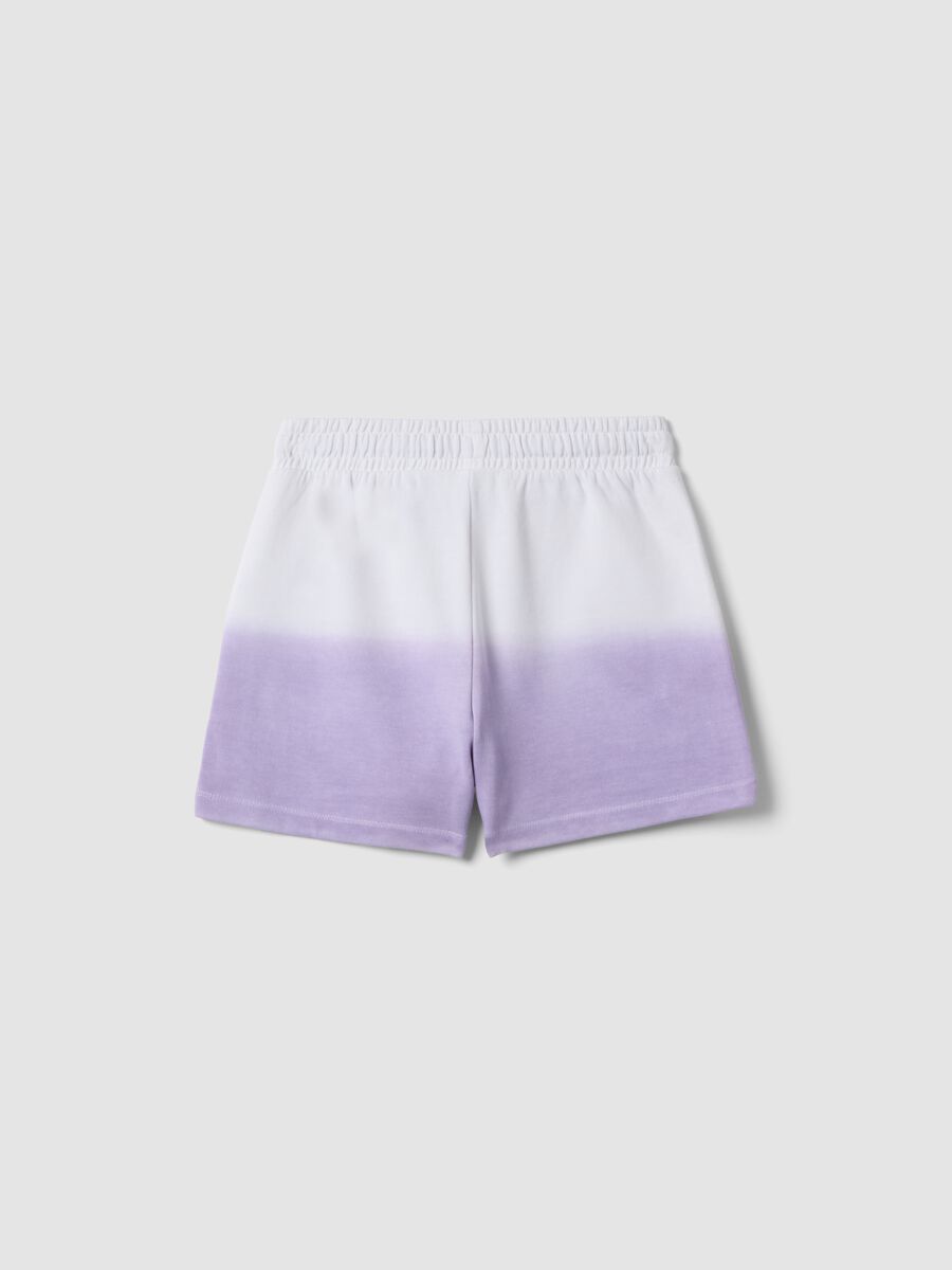 Purple cotton-blend shorts with elasticated waist for girls, regular fit_1