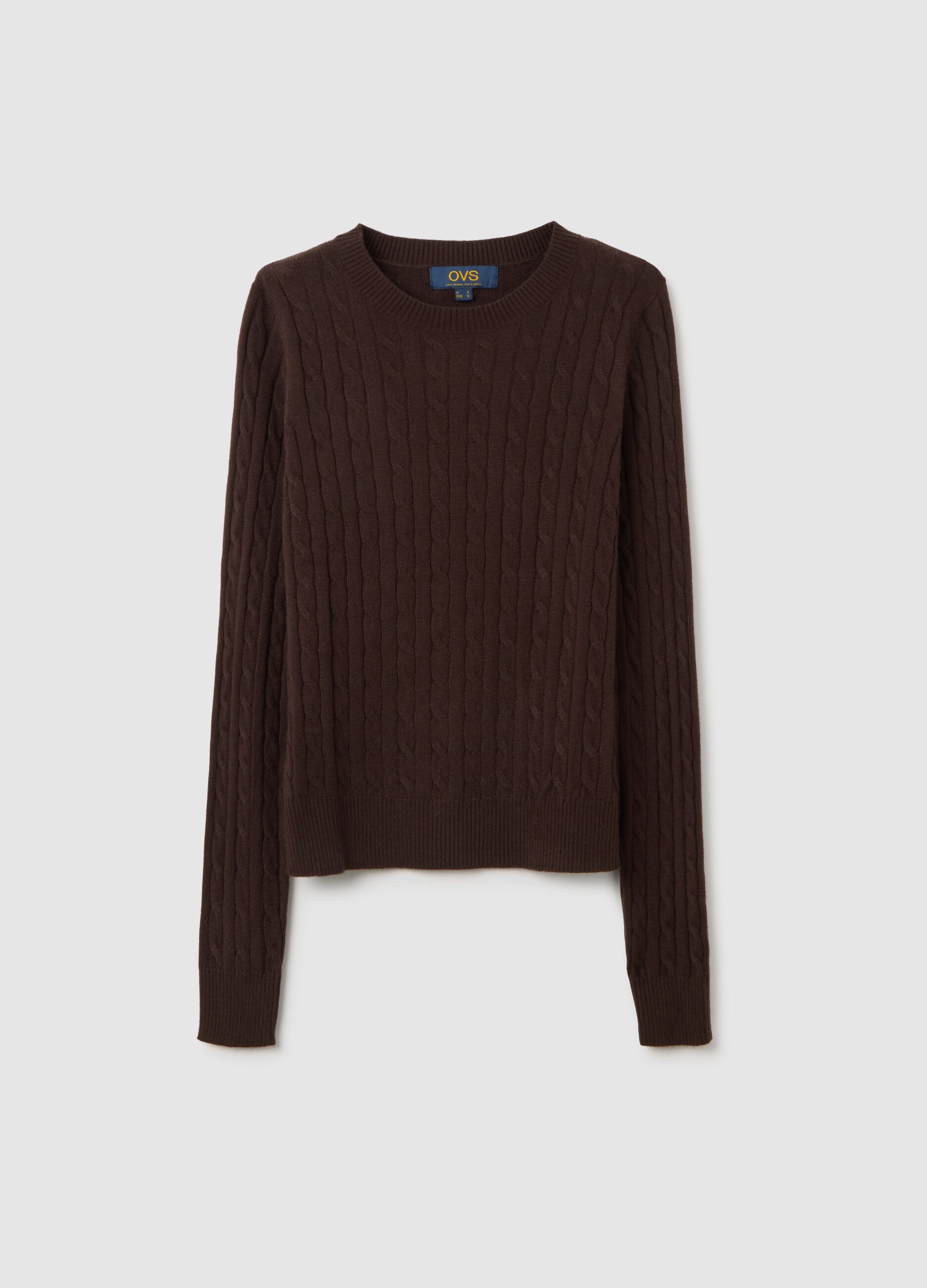 Brown Pullover with Round Neck