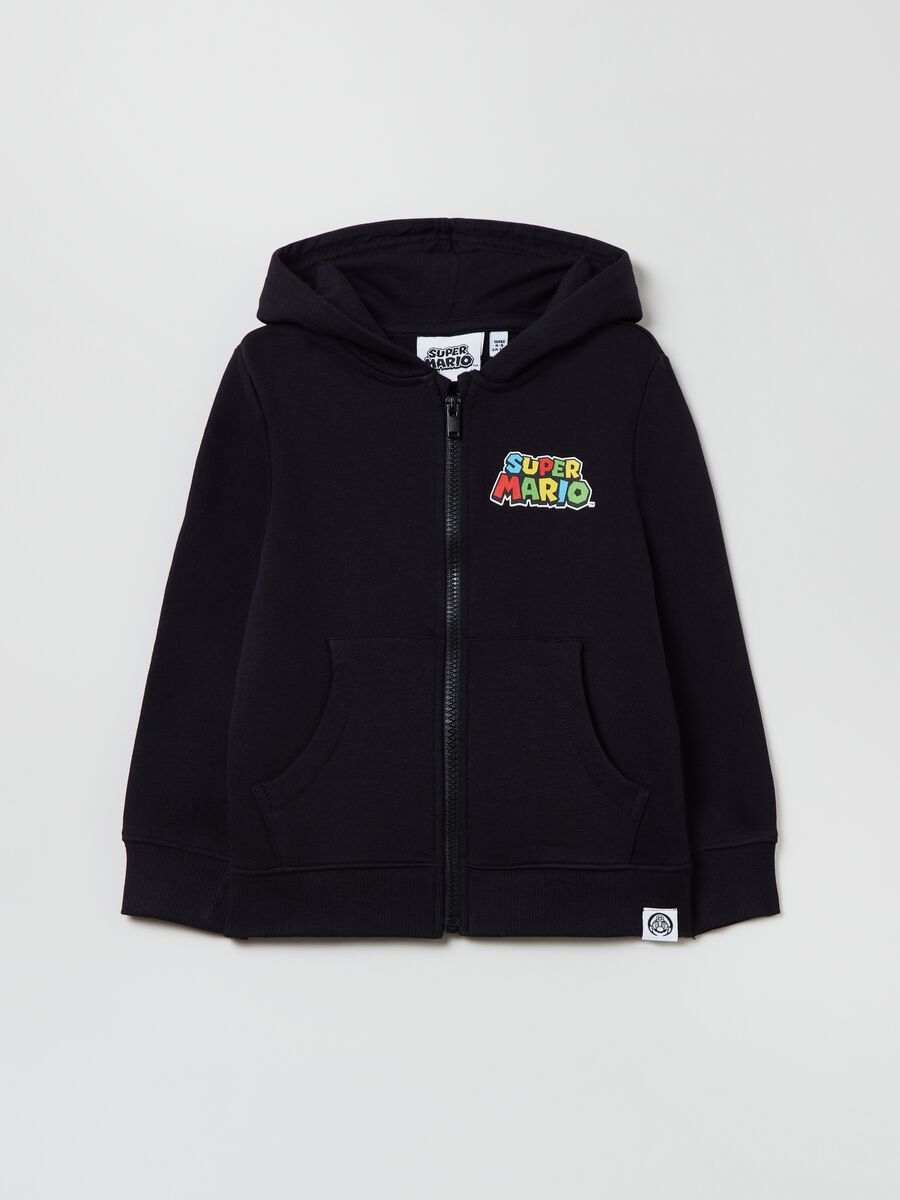 Full-zip con cappuccio stampa Super Mario_0