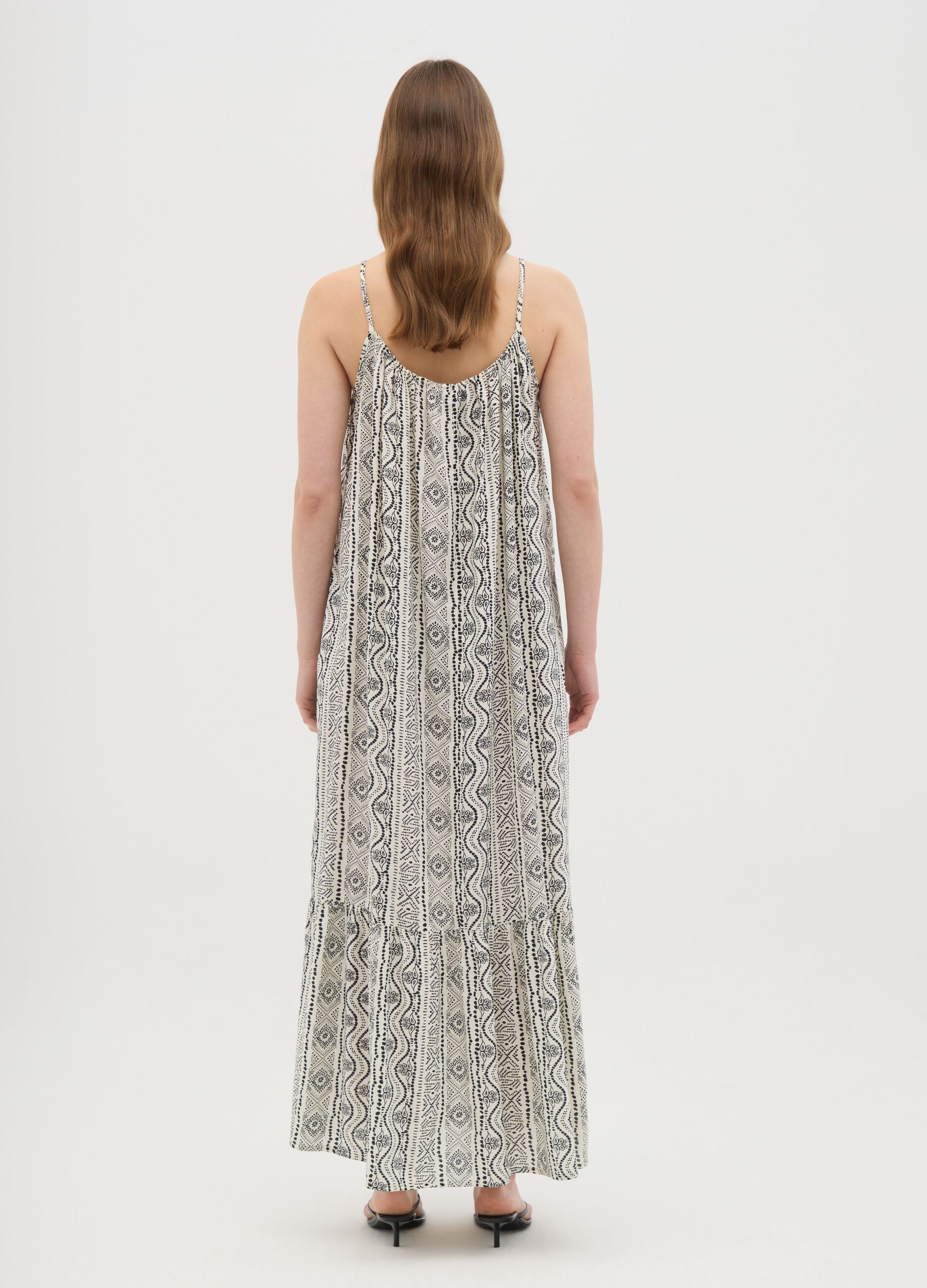 Women's Long Dress in Multicolour Viscose Wide Fit