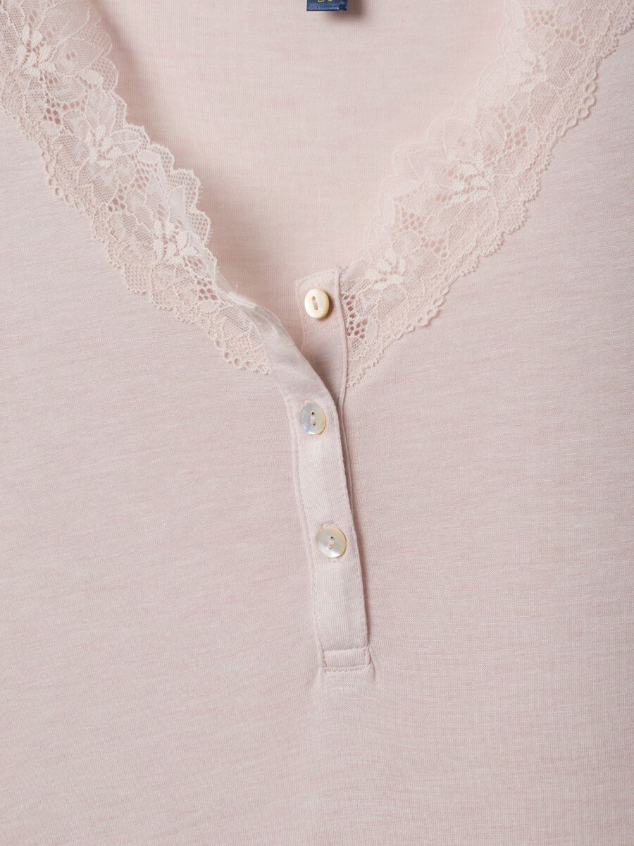 Camicia da notte rosa in pura viscosa con scollo a V_5
