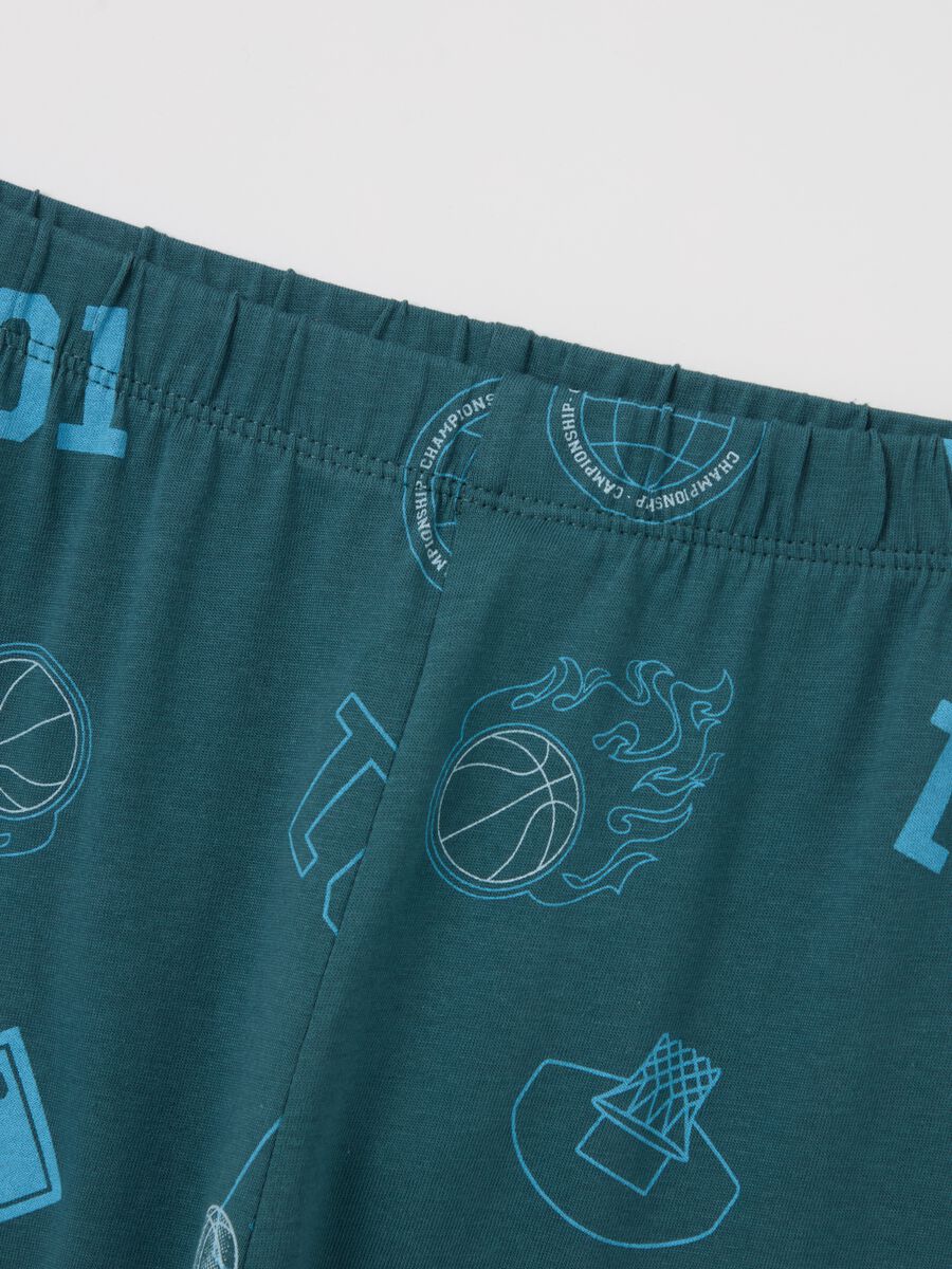 Cotton pyjamas with basketball motif print_3