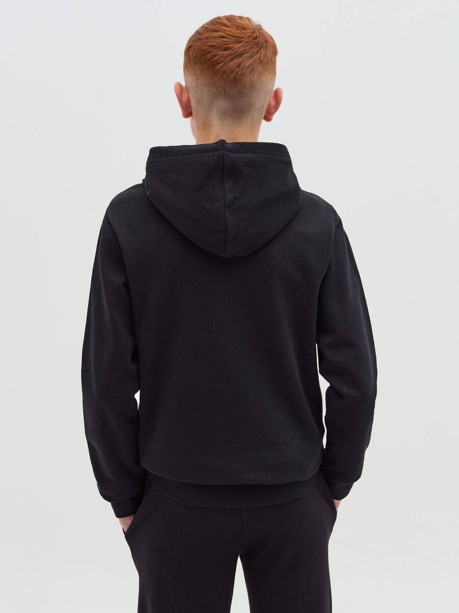 Felpa in French Terry con cappuccio e stampa_2