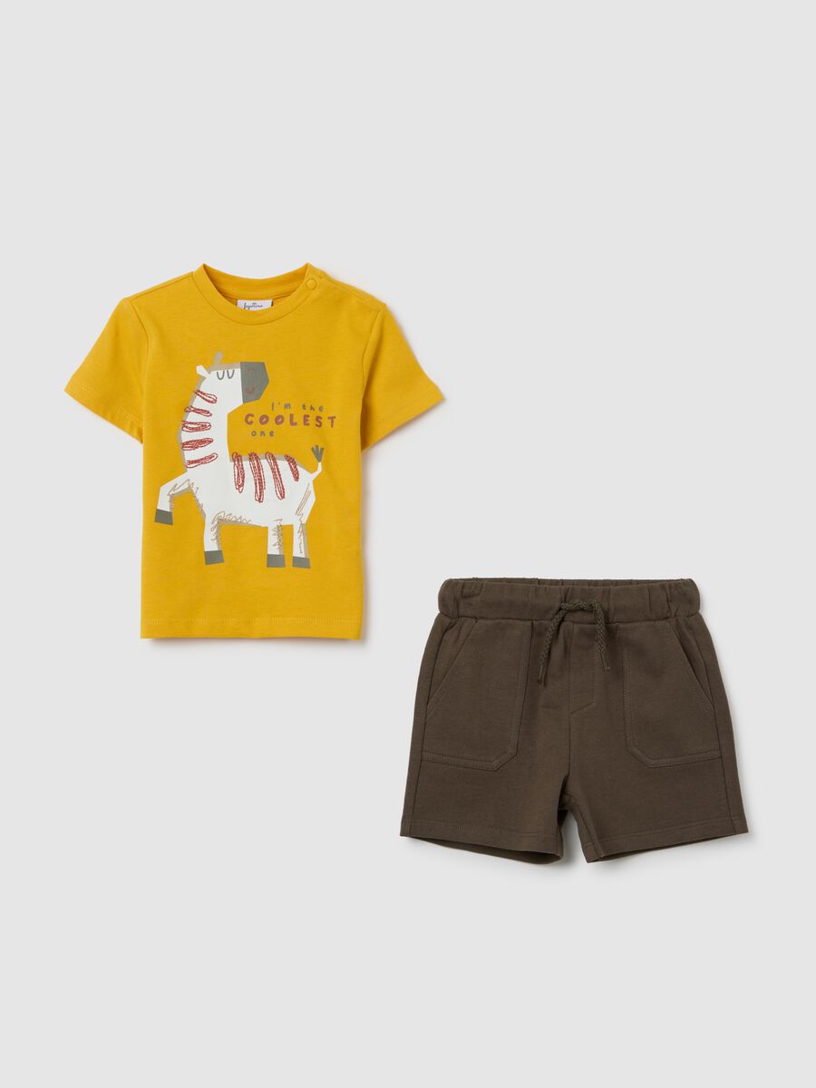 Set t-shirt da bambino in puro cotone giallo regular fit_0