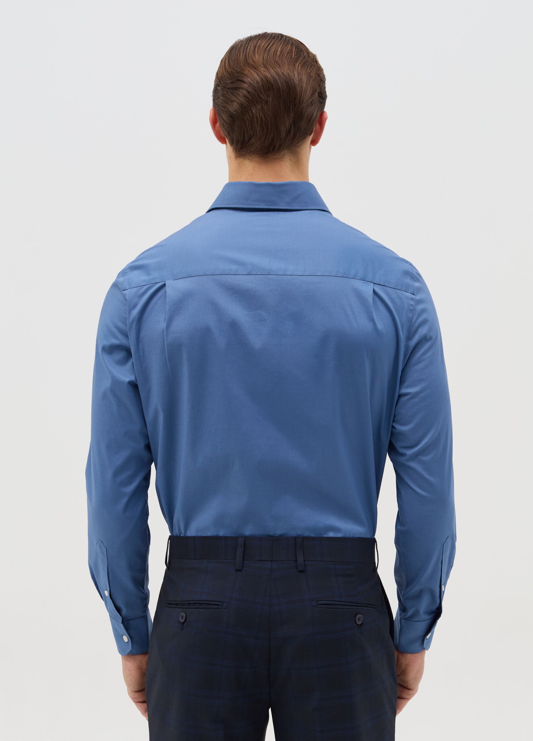 Regular-fit shirt in stretch cotton