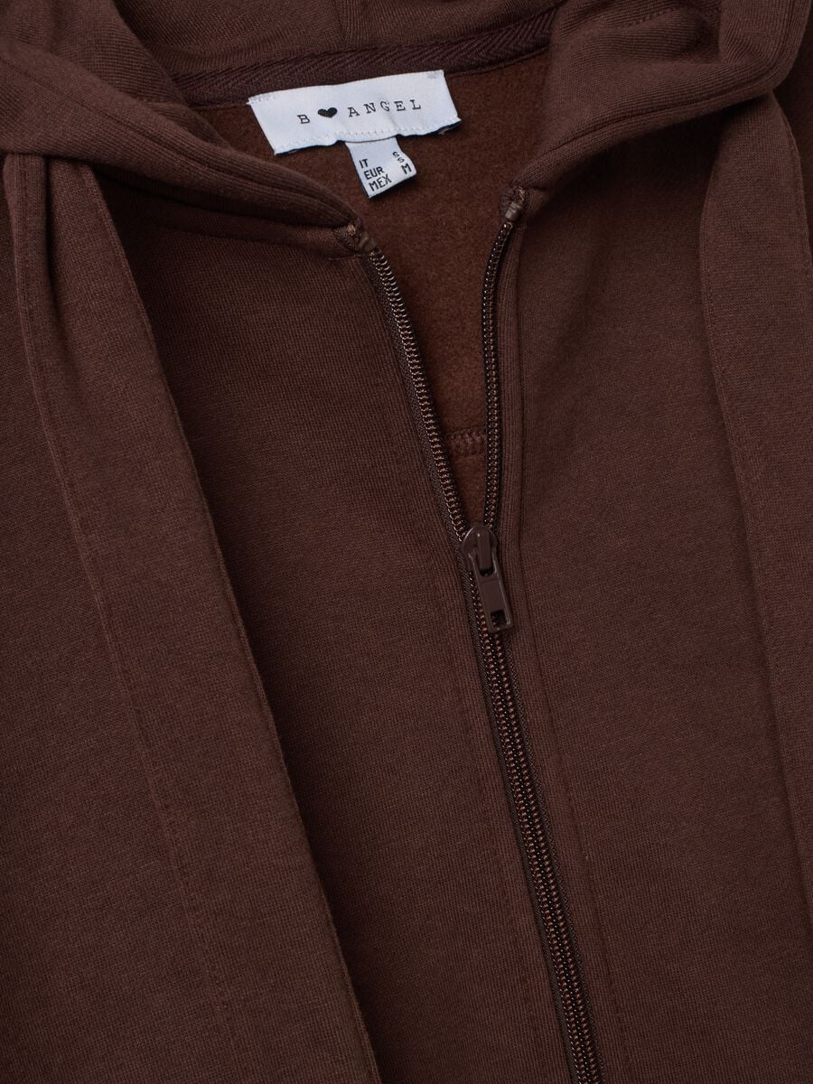 Brown hooded sweatshirt with bow, relaxed fit_1