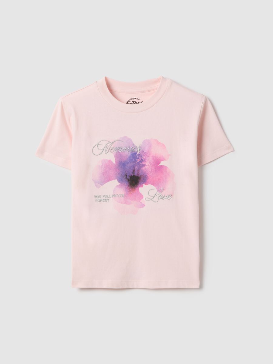 Regular Fit Pure Cotton Pink T-shirt with Floral Print_4