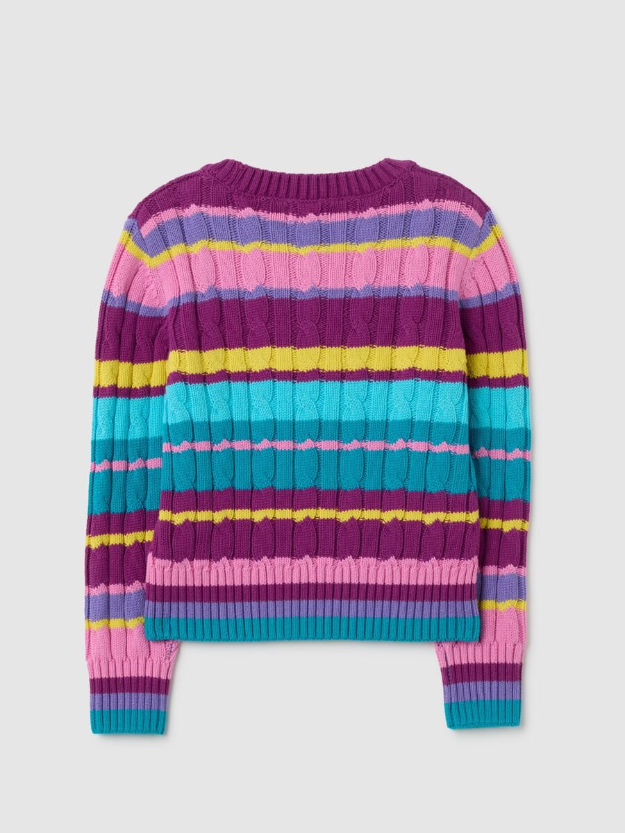 Girls' multicolour regular fit pure cotton sweater_4